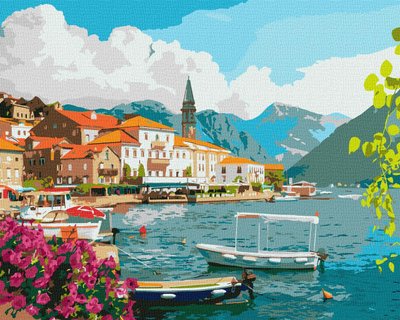 Картина по номерам - Лето в Которской бухте в Черногории 40х50 Идейка (KHO2861) KHO2861 фото