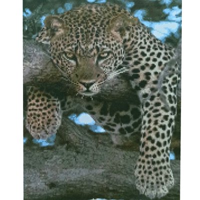 Алмазна мозаїка Леопард на відпочинку розміром 40х50 см Strateg (D0051) D0051 фото