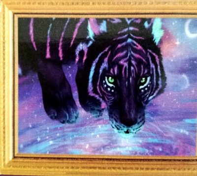 Алмазна мозаїка Фіолетовий тигр 30*40 см без рамки 40 * 8 * 5 см (H8779) H8779 фото