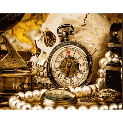 Картина за номерами Strateg Старинний годинник 40х50 см (HH088) HH088 фото