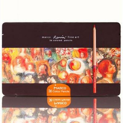 Набір кольорових олівців Marco Renoir Fine Art 36 шт. в металевому пеналі (FineArt-36TN) FineArt-36TN фото