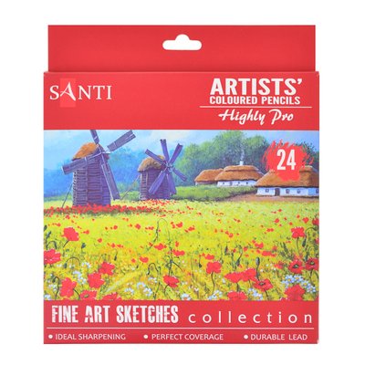 Набор художественных цветных карандашей Santi Highly Pro 24 шт код: 742391 742391 фото