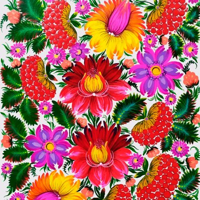Алмазна патріотична мозаїка Квітковий орнамент Петриковки 30*30см на підрамнику. Santi (954312) 954312 фото