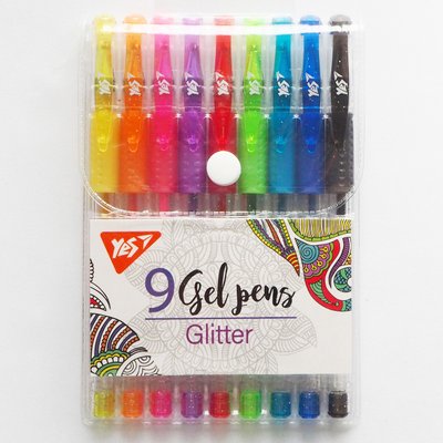 Набір гелевих ручок Glitter 9 штук YES (420431) 420431 фото