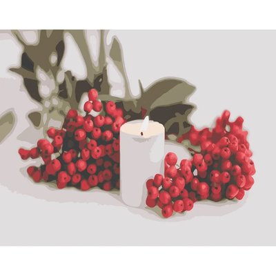 Картина за номерами Калина зі свічкою 40х50 см Strateg (DY125) DY125 фото