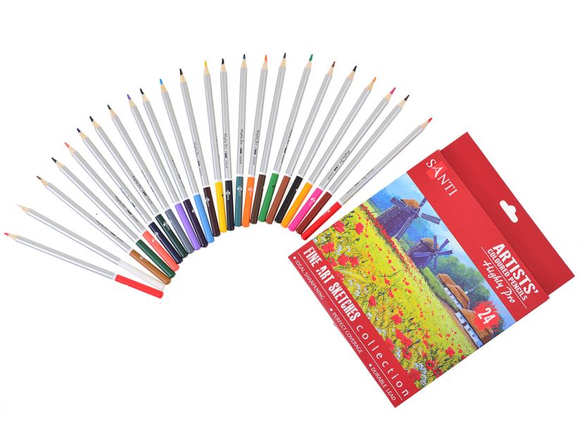 Набір художніх кольорових олівців Santi Highly Pro 24 шт код: 742391 742391 фото