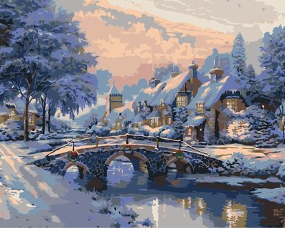 Картина по номерам Рождественский зимний пейзаж 40*50 см Оригами (LW3254) LW3254 фото