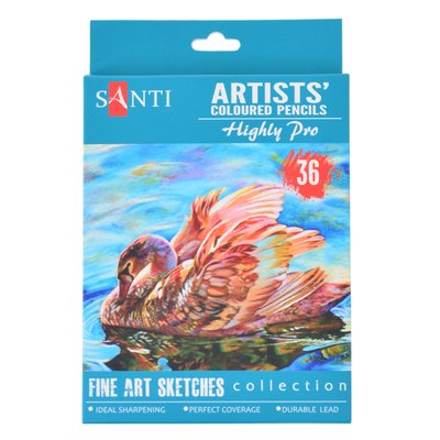 Набір художніх кольорових олівців Santi Highly Pro 36 шт код: 742393 742393 фото