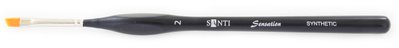 Пензлик худож. синтетика Santi Sensation коротка ручка з вигином кутова №2. код: 310745 310745 фото