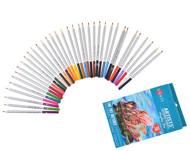 Набір художніх кольорових олівців Santi Highly Pro 36 шт код: 742393 742393 фото