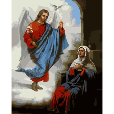 Картина за номерами Ікона Благовіщення Пресвятої Богородиці з лаком та рівнем розміром 40х50 см Strateg (SY6694) SY6694 фото