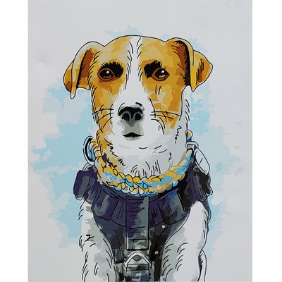 Картина за номерами Акварельний пес Патрон розміром 40х50 см Strateg (SY6938) SY6938р фото