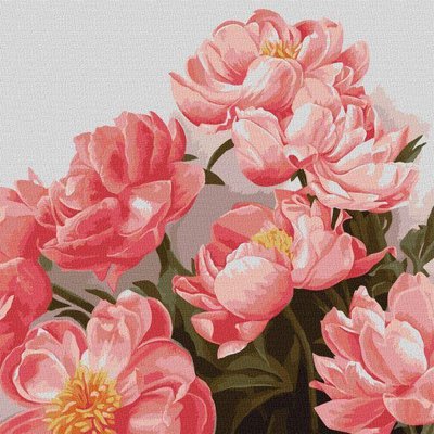 Картина за номерами Букет рожевих півоній 40х40 Идейка (KHO3212) KHO3212 фото