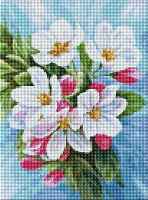 Алмазна мозаїка Цвітіння яблуні annasteshka 30х40 Ідейка (AMO7555) AMO7555 фото
