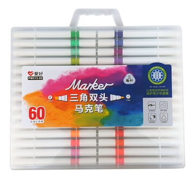 Набір скетч-маркерів 60 шт. для малювання двосторонніх Aihao sketchmarker код: PM515-60 AH-PM515-60 фото