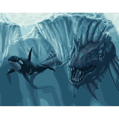 Картина за номерами Підводне чудовисько розміром 40х50 см Strateg (DY203) DY203 фото