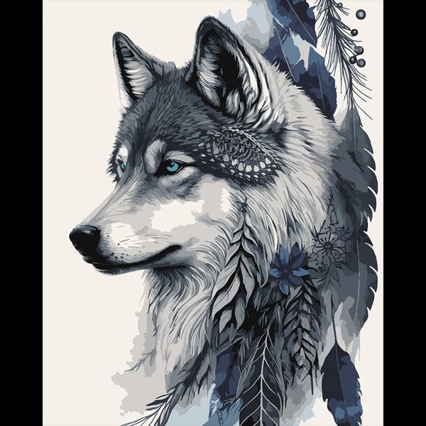 Картина по номерам Мифический волк 40*50 см (954511) 954511 фото