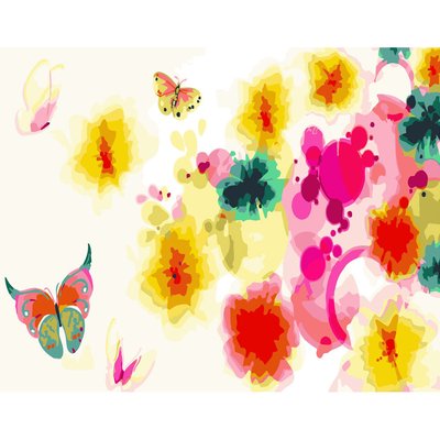 Картина за номерами Абстракція метелики розміром 40х50 см Strateg (GS326) GS326 фото