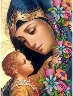 Алмазна мозаїка Мати Божа з дитиною на підрамнику 30х40 (56007-3) 56007-3 фото