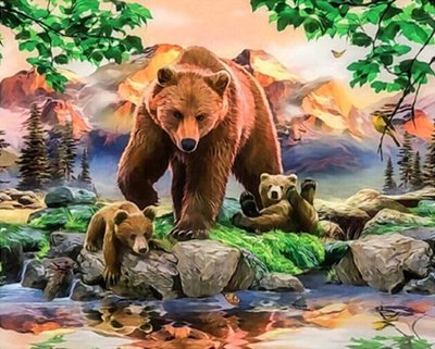 Алмазна мозаїка Бурі ведмеді 30*40 см без рамки 40 * 8 * 5 см (H8777) H8777 фото