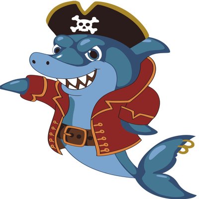 Картина за номерами ПРЕМІУМ Акула-пірат з лаком та рівнем розміром 30х30 см Strateg (ES087) ES087 фото