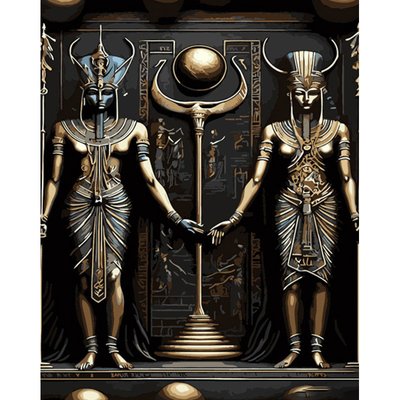 Картина за номерами Єгипетські боги з лаком та з рівнем 40х50 см Strateg (GS1452) GS1452 фото