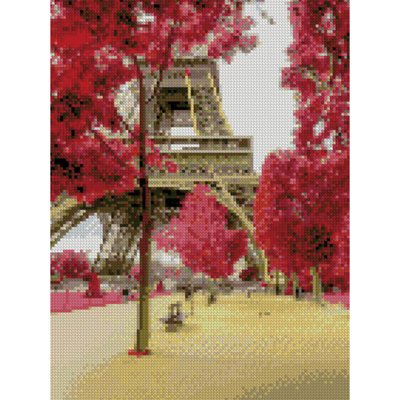 Алмазна мозаїка Вежа в Парижі серед дерев 30х40 см Strateg HX113 HX113 фото