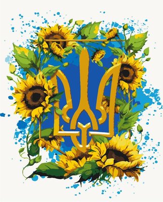 Картина за номерами Герб України у квітах. Патріотична 40*50 см Орігамі LW 3267 pbn-p LW3267 фото