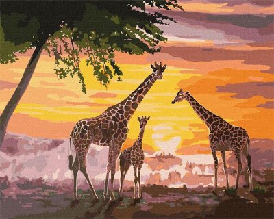 Картина за номерами Сім'я жирафів ©ArtAlekhina Ідейка 40х50 (KHO4353) KHO4353 фото