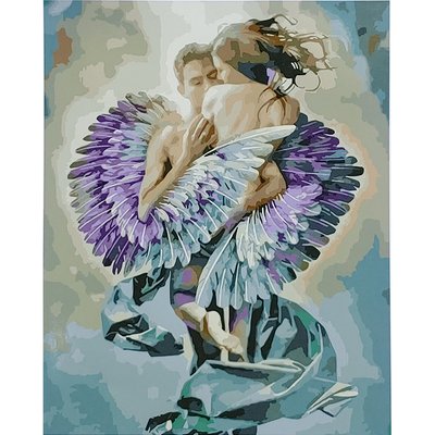 Картина за номерами Ангельське кохання з лаком та рівнем розміром 40х50 см Strateg (SY6769) SY6769 фото