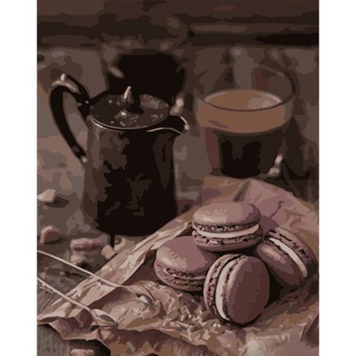 Картина за номерами Макаруни до кави розміром 40х50 см Strateg (DY337) DY337 фото