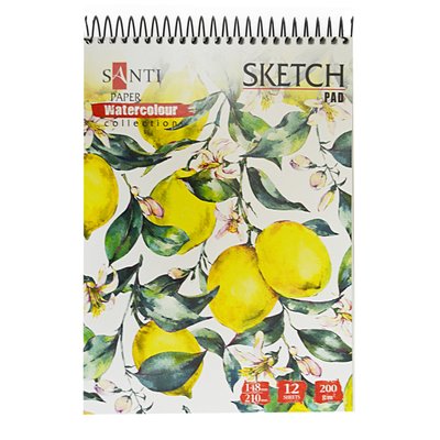 Альбом для акварелі SANTI "Floristics" А5 "Paper Watercolour Collection" 12л.200 г/м2 код: 742605 742605 фото