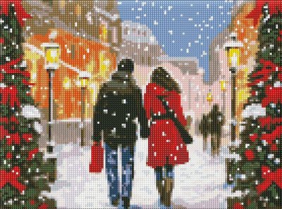 Алмазна мозаїка Різдвяна атмосфера з голограмними стразами art_selena_ua 30х40 Ідейка (AMO7819) AMO7819 фото
