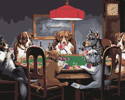 Картина за номерами - Собаки грають у покер 40х50 Ідейка (KHO4327) KHO4327 фото
