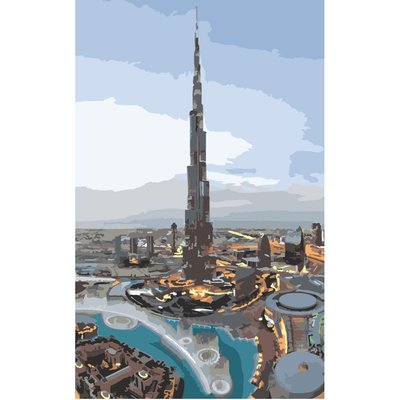 Картина за номерами Strateg Сучасні Дубаї 50х25 см (WW014) WW014 фото