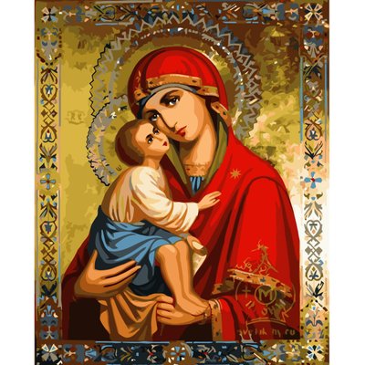 Картина за номерами Ікона Донська ікона Божої Матері розміром 40х50 см Strateg (VA-3548) VA-3548 фото