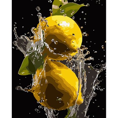 Картина за номерами Яскраві лимони на чорному фоні розміром 40х50 см Strateg (AH1008) AH1008 фото