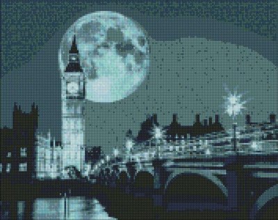 Алмазная мозаика на подрамнике Ночь в Лондоне 30х40 (AMO7212) AMO7212 фото