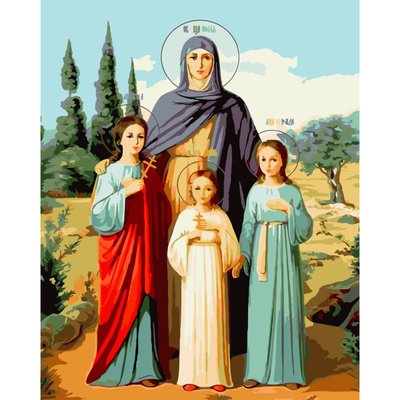 Картина за номерами Ікона Віра Надія Любов та їх мати Софія розміром 40х50 см Strateg (SY6712) SY6712 фото