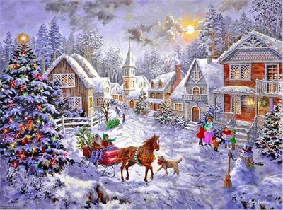 Алмазна мозаїка Різдвяні гуляння 30*40 см без рамки 40 * 8 * 5 см (H8202) H8202 фото
