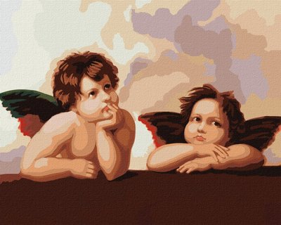 Картина за номерами Чарівні ангели Рафаель Санті 40х50см в тепловому пакеті TM Ідейка Україна (KHO4829) KHO4829 фото