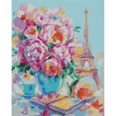 Алмазна мозаїка Квітучий Париж 40*50см на підрамнику SANTI (954700) 954700 фото