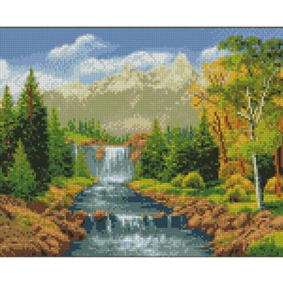 Алмазна мозаїка Гірський водоспад 30х40 см Strateg (KB059) KB059 фото