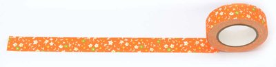 Стрічка текстильна самоклеюча Помаранчеві квіти 15 см*5м код: 952627 952627 фото