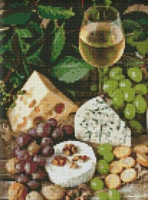Алмазна мозаїка Біле вино із сиром 30х40 Ідейка (AMO7378) AMO7378 фото