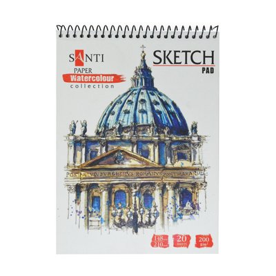 Альбом для акварелі Santi Travelling А5 Paper Watercolour Collection 20л 200г/м2 742606 742606 фото