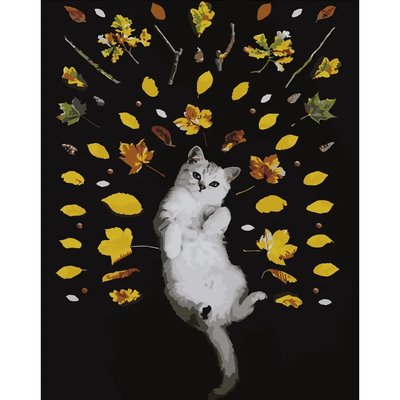 Картина за номерами Осінній котик 40х50 см Strateg (DY062) DY062 фото