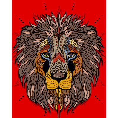 Картина за номерами Африканський лев розміром 40х50 см Strateg (DY195) DY195 фото