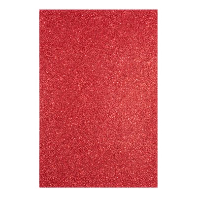 Фоамиран ЭВА красный с глиттером с клеевым слоем 200*300 мм толщ. 17 мм 10 л. код: 742690 742690 фото