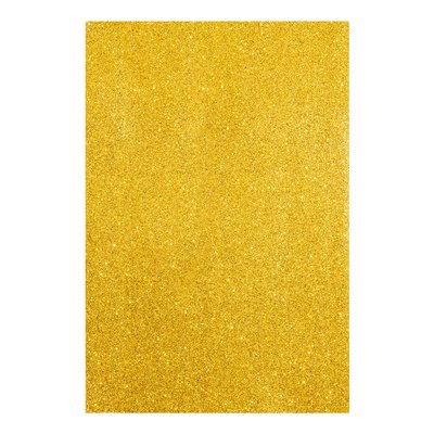 Фоамиран ЭВА золотой с глиттером с клеевым слоем 200*300 мм толщ. 17 мм 10 л. код: 742691 742691 фото
